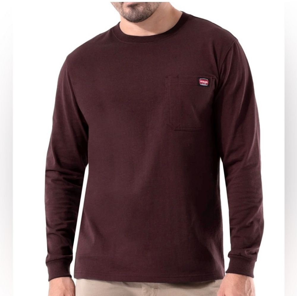 WRANGLER WORKWEAR Crew Neck Long Sleeve Pocket Shirt